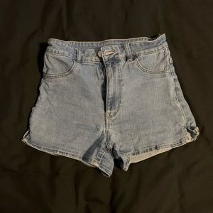 Blue denim shorts